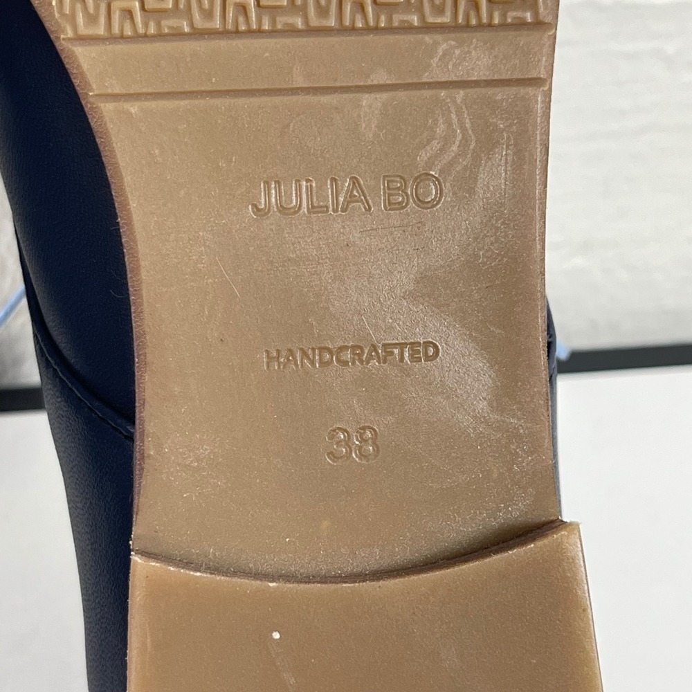 Julia Bo Navy Blue Soft Leather Plain Toe Comfort Shoes Women's 38 EU/7.5-8 US - Picture 10 of 10